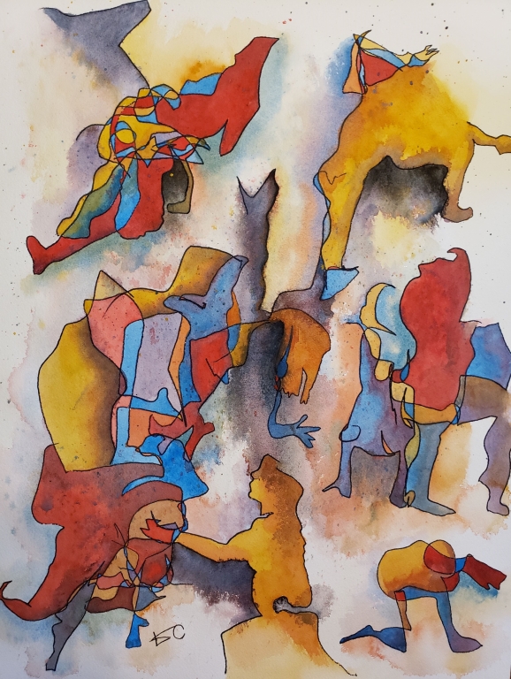 Harmony in Red, Yellow and Blue by Kim Cesaretti