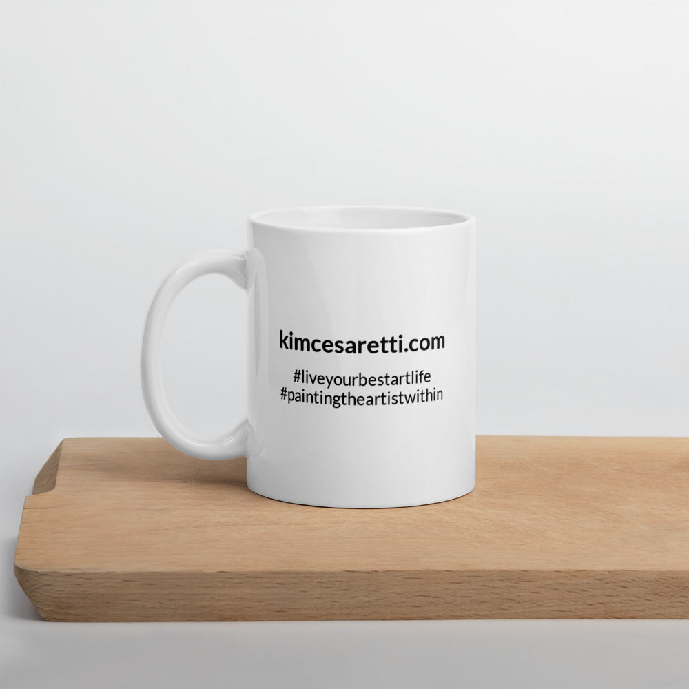 White glossy mug - Kim Cesaretti Art - Image 4