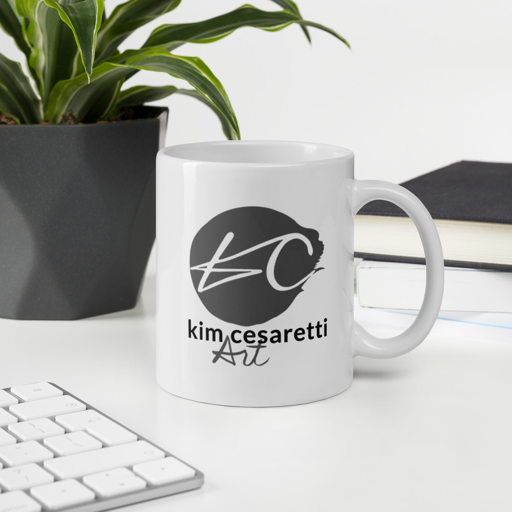 White glossy mug - Kim Cesaretti Art - Image 5