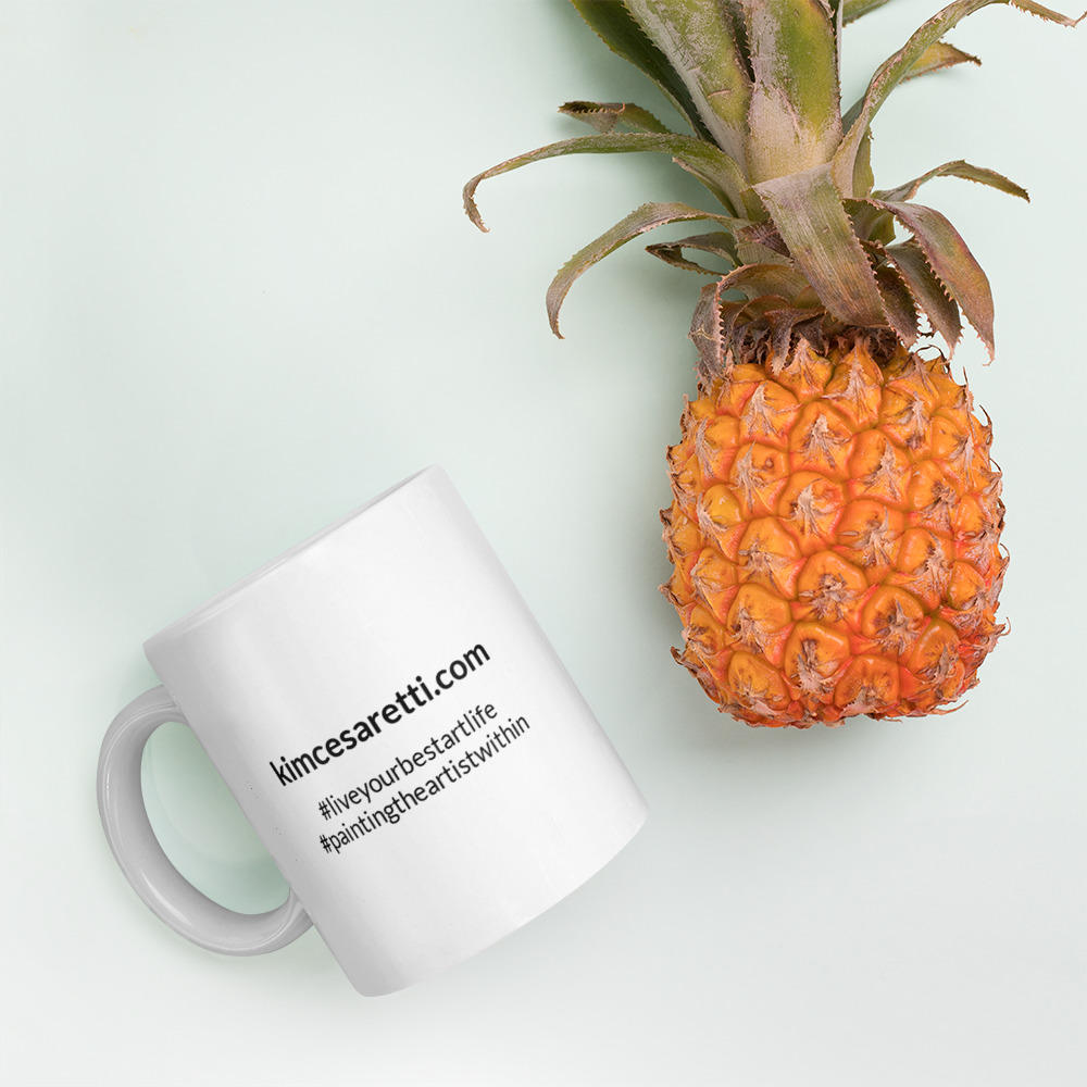 White glossy mug - Kim Cesaretti Art - Image 2