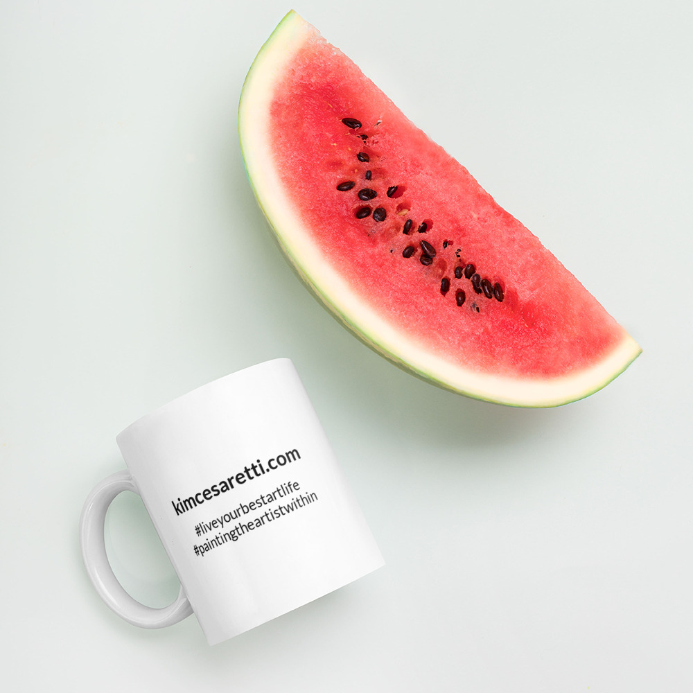 White glossy mug - Kim Cesaretti Art - Image 3