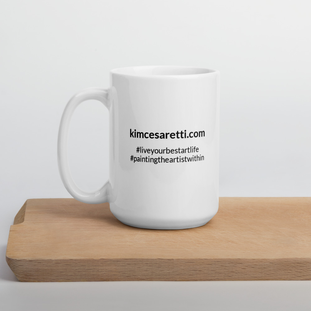 White glossy mug - Kim Cesaretti Art - Image 7